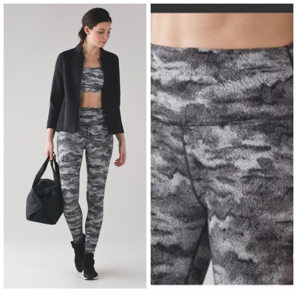 Lululemon Wunder Under Hi Rise Waist Tight Pant 
Luon Hazy Days Black White Camo